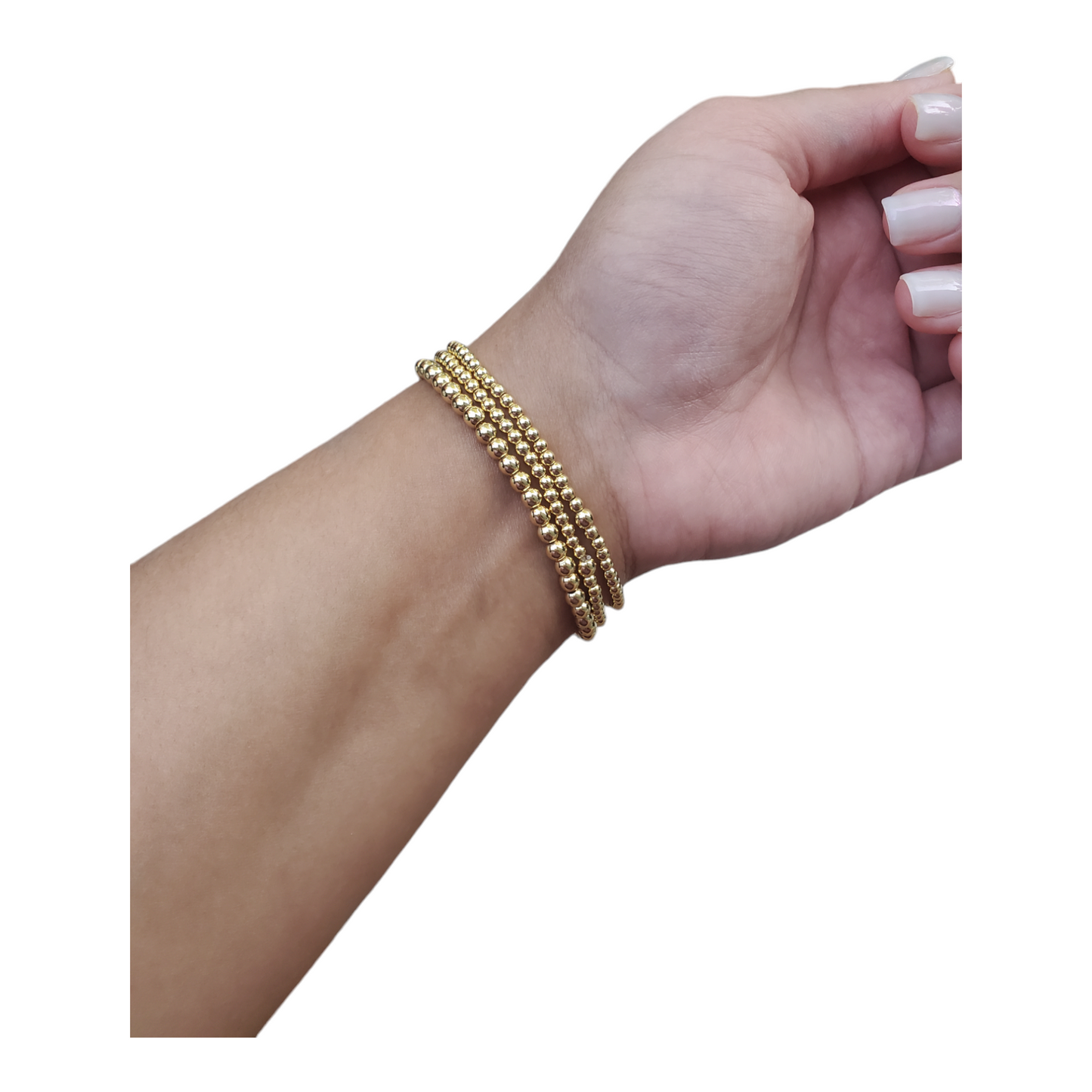 18K Gold Filled "433" Beaded Bracelet Stack